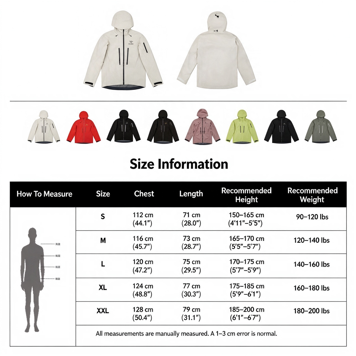 Arc'teryx Alpha SV Gen 6 Waterproof Hard Shell Hooded Jacket for Skiing Hiking Outdoor Unisex White