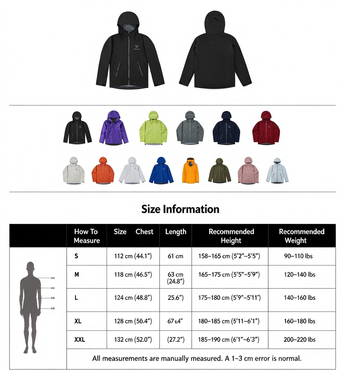 Arc teryx LT BETA Waterproof Hard Shell Hooded Jacket for Skiing Hiking Outdoor Unisex Graphite