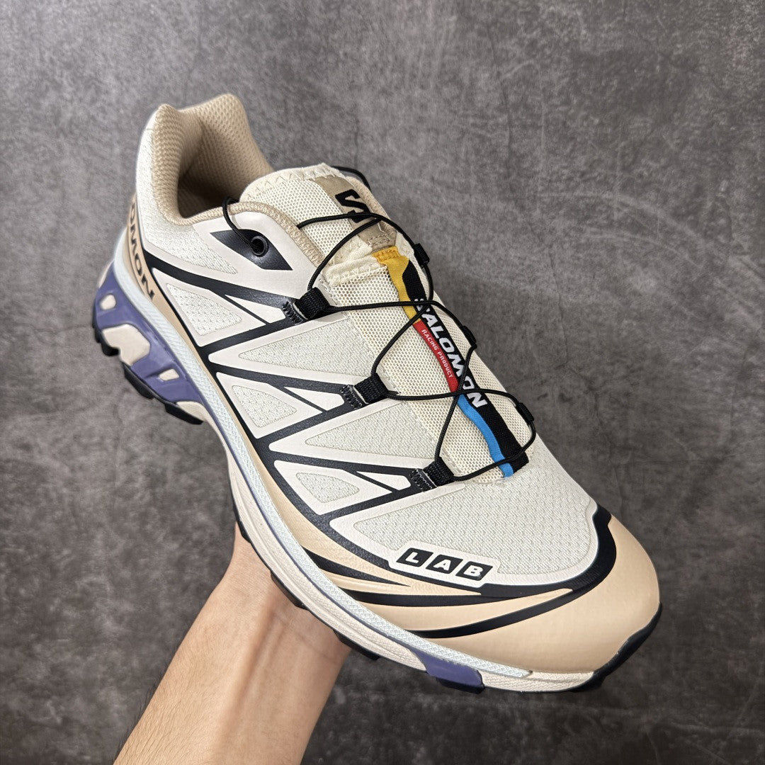 Salomon XT-6 LAB Outdoor Sneakers Trail Running Shoes Unisex Cream/Navy/Purple