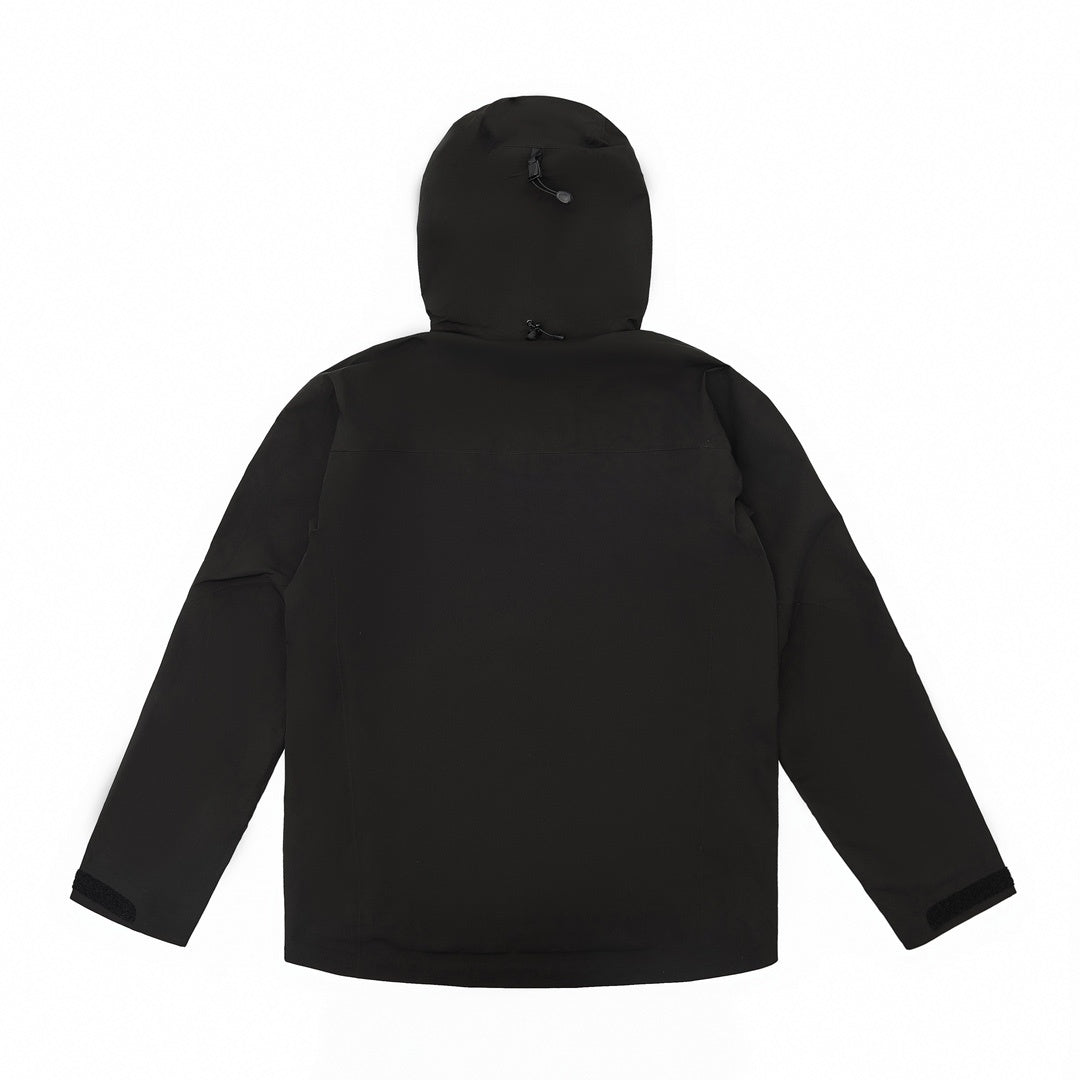 Alpha SV Gen 6 Waterproof Hard Shell Hooded Jacket for Skiing Hiking Outdoor Unisex black