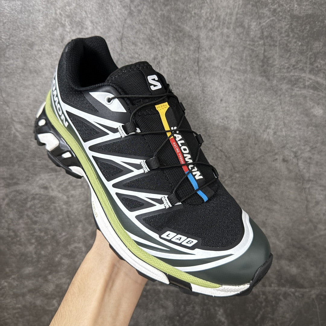 Salomon XT-6 LAB Outdoor Sneakers Trail Running Shoes Unisex Black/White/Lime