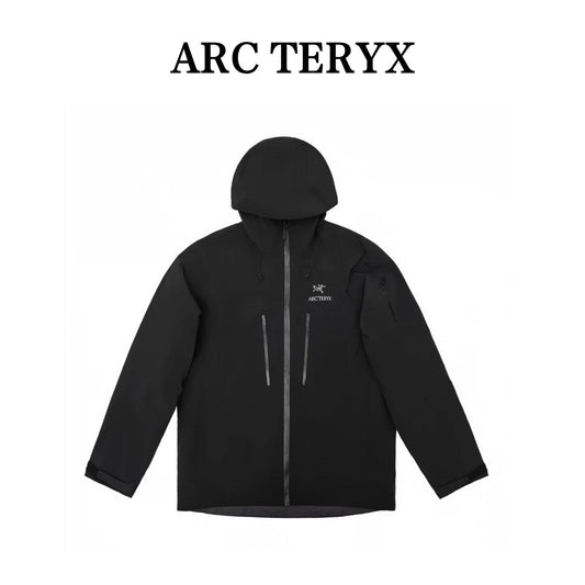 Alpha SV Gen 6 Waterproof Hard Shell Hooded Jacket for Skiing Hiking Outdoor Unisex black