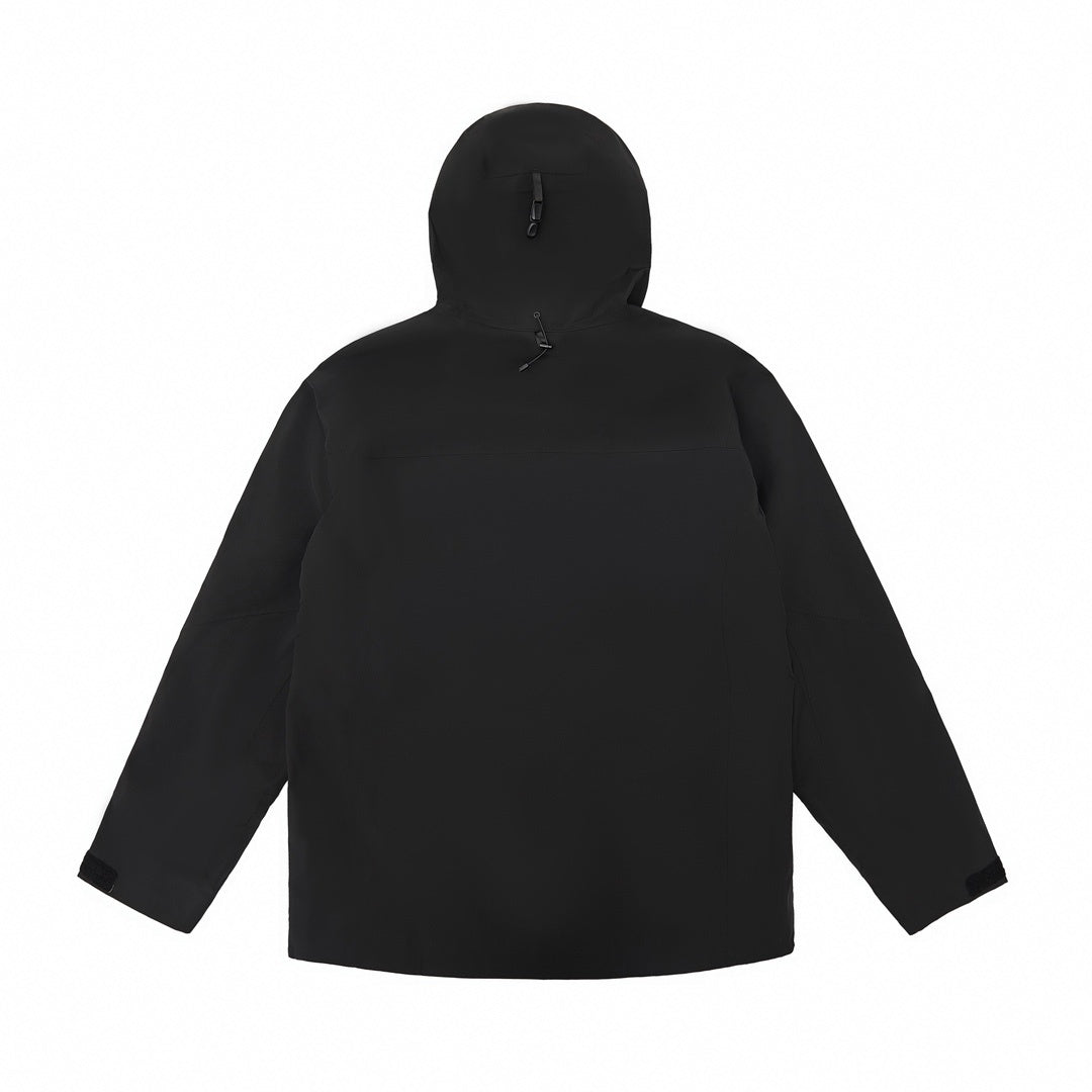 Alpha SV Gen 6 Waterproof Hard Shell Hooded Jacket for Skiing Hiking Outdoor Unisex black