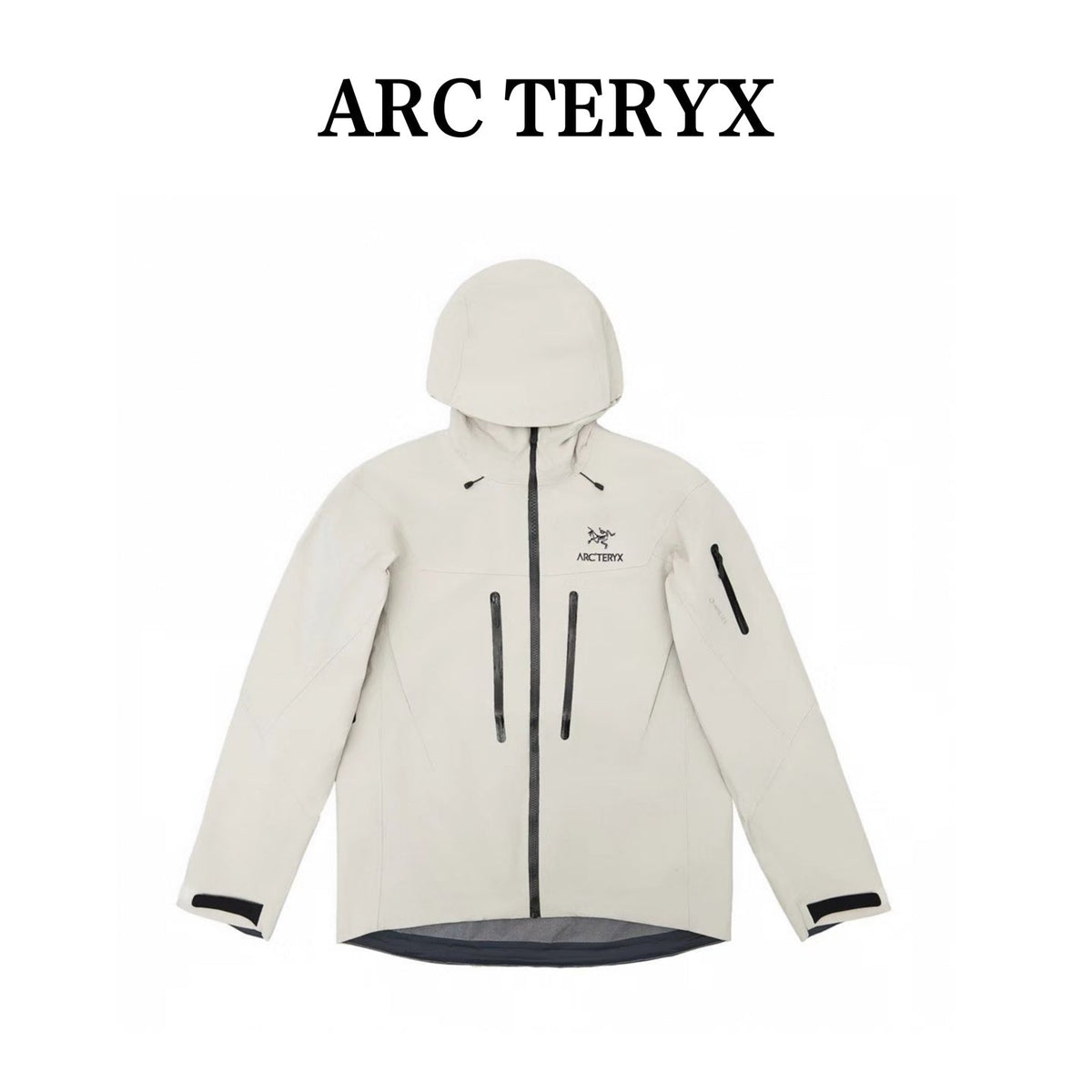 Arc'teryx Alpha SV Gen 6 Waterproof Hard Shell Hooded Jacket for Skiing Hiking Outdoor Unisex White